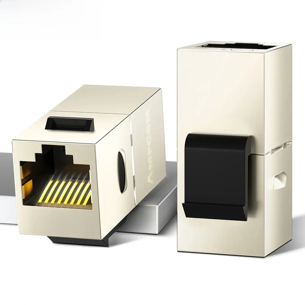 AMPCOM CAT7 RJ45 Inline Coupler Keystone Jack, 10 Gb/s ekranowana wtyczka żeńska do żeńskiej prostej wtyczki Ethernet STP — zdjęcie 2