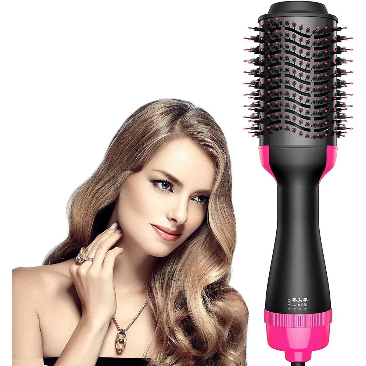 2 in 1 electric hair dryer brush iron curler Sty