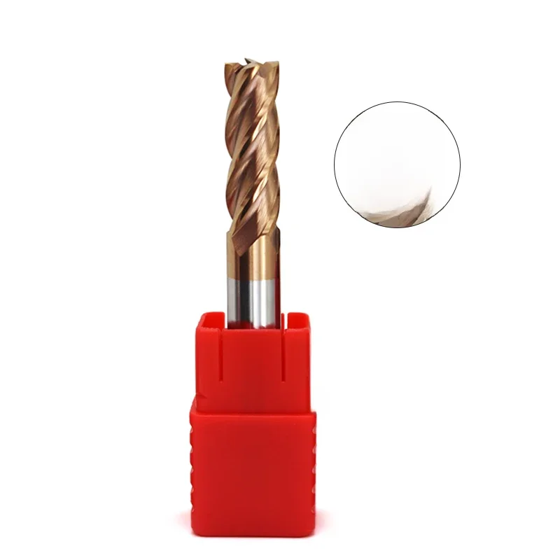Frez trzpieniowy z węglika spiekanego HRC60, 1mm 2mm 3mm 4mm 5mm 6mm 8mm 10mm 12mm, 4-ostrzowy, do frezowania, rowkowania, profilowania, frez czołowy do metalu. — zdjęcie 2
