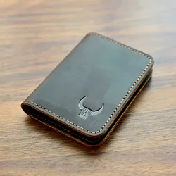 100% Genuine Leather Slim Credit Card Holder Wallet for Men Bank Credit Multi Slot Slim Money Cash Card Case