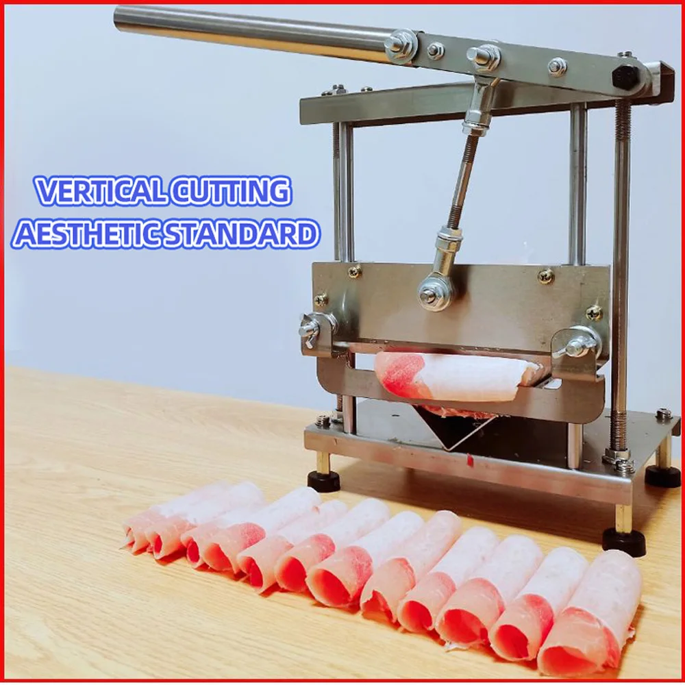 Household Manual Lamb Slicer Frozen Meat Cutting Machine Mutton Rolls Cutter Meat Slicer