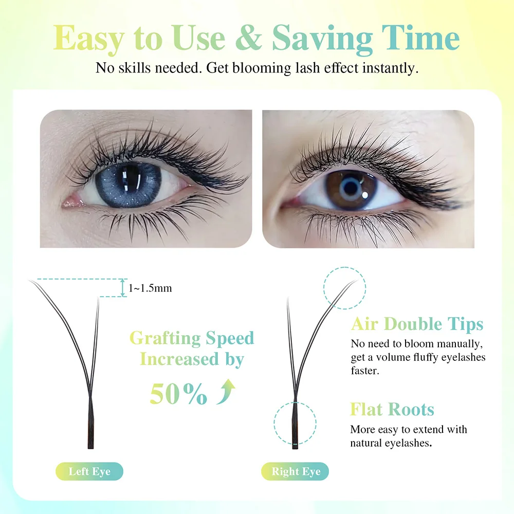 NAGARAKU Flying YY Wimpernverlängerungen Air Serie Fox Soft Natural Brazilian Volume Premium Mink Mega – Detail 4