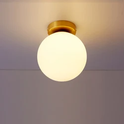 Mengjay E27 LED Modest Ceiling Lamp Fixture Room Decor Lustre Modern Bedroom Home Appliance Glass Ball Ceiling Light