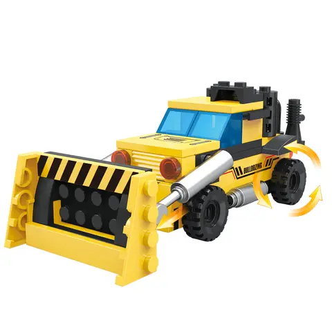 COGO Byggklossar för Ingenjörsfordon - Väghyvel, Asfaltläggare, Vägvältar - Byggbilsklossar för Pojkar (846 ST) 10 best sales cogo byggstenar - №1