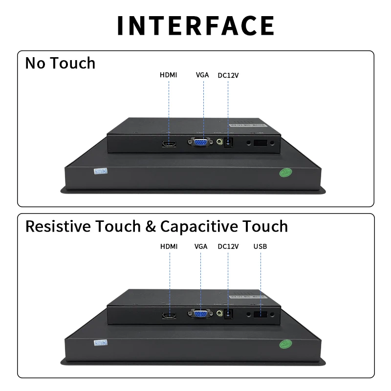 10.4インチ1024x768 pxのタッチスクリーン産業用唇ディスプレイHDMI vga自動装置用インターフェース