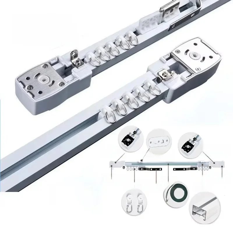 Aanpasbare Super Stille Elektrische Gordijnrail voor Aqara Tuya Wifi/Zigbee Dooya 82-motor Smart Home Gordijnen Staaf Kroonlijst - afbeelding 2