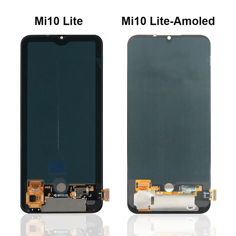 AMOLED For Xiaomi Mi 10 Lite 5G LCD Display Touch Screen Replacement With Fingerprint,For Xiaomi 10lite M2002J9S Display +Frame