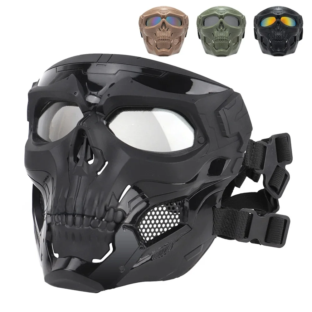 AliExpress NONE New Skull Mask Motorcycle Mask Bicycle Riding Windproof Full Face Skeleton Protective Mask Colored Goggle Tactical Cycling Bike
