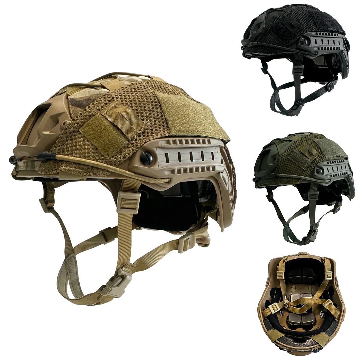 

Tactical FAST Style ABS Helmet with Helmet Cover MH PJ Options for Airsoft Paintball Outdoor Game