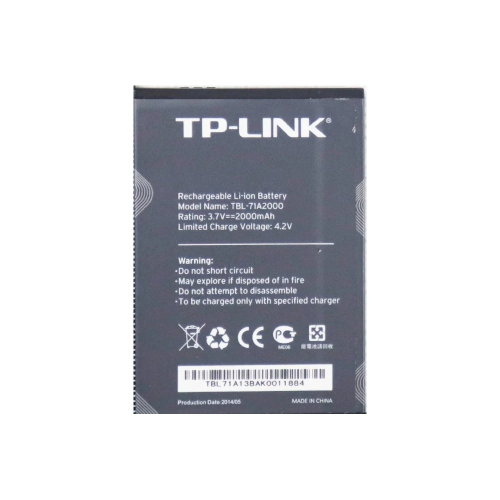 Original 2000mAh TBL-71A2000 Battery For TP-Link TL-TR861 2000L TL-TR761 M5250 M5350 M7000 M7200 M7300 4G LTE WIFI Router Modem