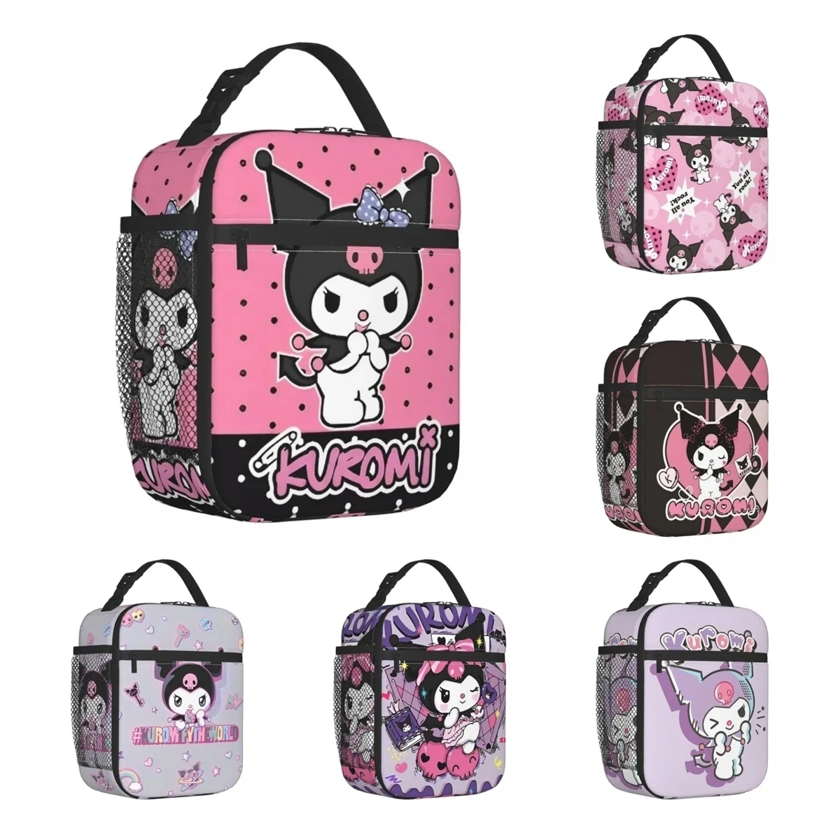 

Kuromi Cartoon Insulated Lunch Bag Cooler Bag Reusable Meal Container Leakproof Tote Lunch Box Food Bag Office Travel