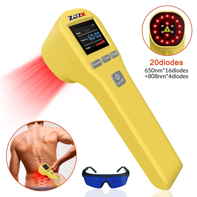 Best laser for pain relief from sciatica anti-inflammation tissue regeneration with 4x808nm+16x650nm 20 diode 880mW handheld