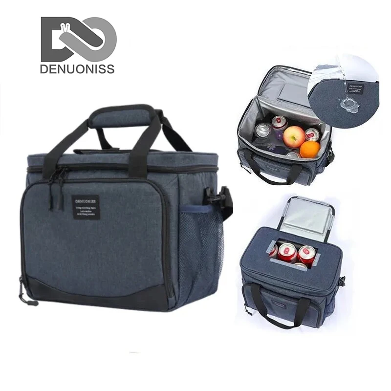 DENUONISS-Bolsa térmica de 13L, fiambrera para el trabajo, Bolsa de Picnic, Bolsa para coche, refrigerador portátil, Mochila para comida