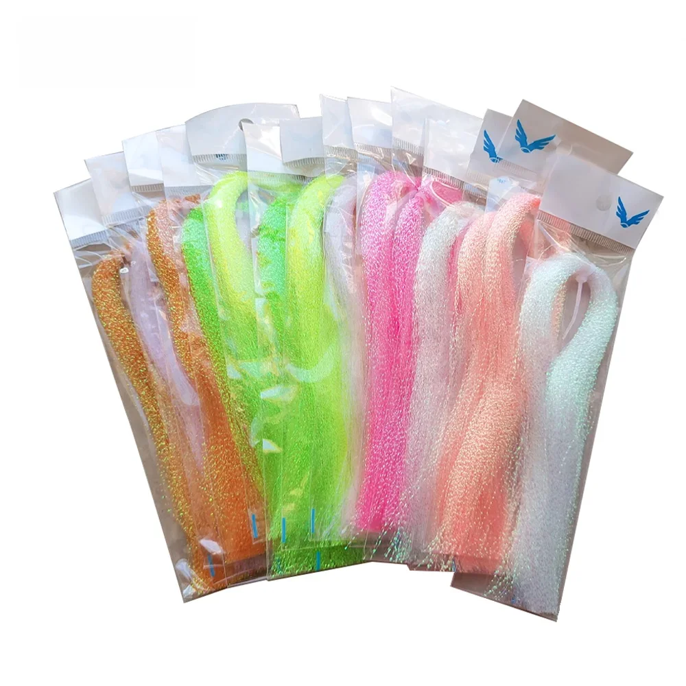 14 szt. Materiał do wiązania much UV Fluorescencyjny kryształ Flashabou Krystal Tinsel Flash Saltwater Jig Wiązanie — zdjęcie 2