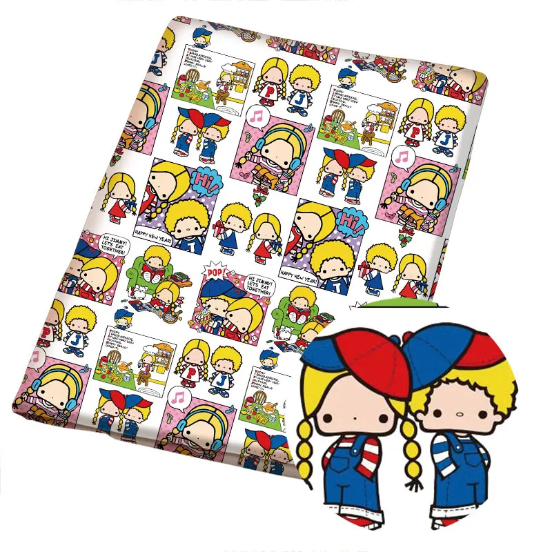 Cartoon Zoete Diy Hand-Gestikt Patchwork Quilt Baby In Rok Familie Linnen 140 Cm Ons Gedrukt Naaien Kids Stof