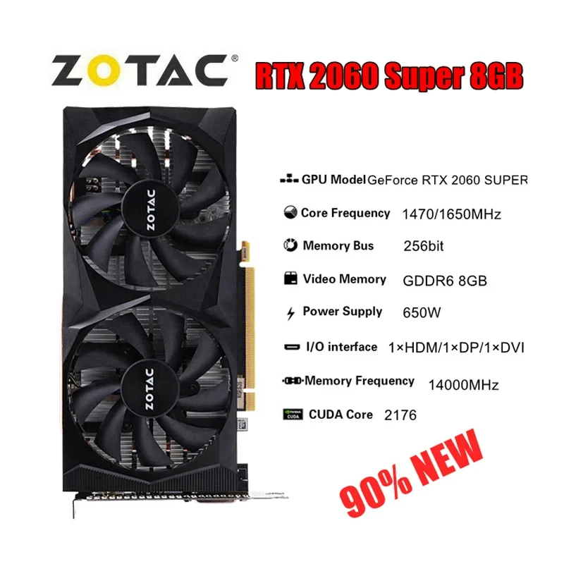 2024 usado ZOTAC GTX 1660Ti 6GB 1660 Super GDDR6 GPU de 192 bits