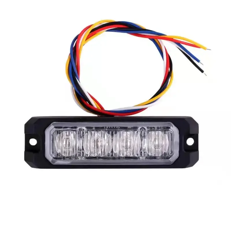 Nouveau 4LED lumière stroboscopique fonction de synchronisation à 5 fils camion lumière latérale voiture stroboscopique haute puissance lampe d'avertissement Flash d'urgence