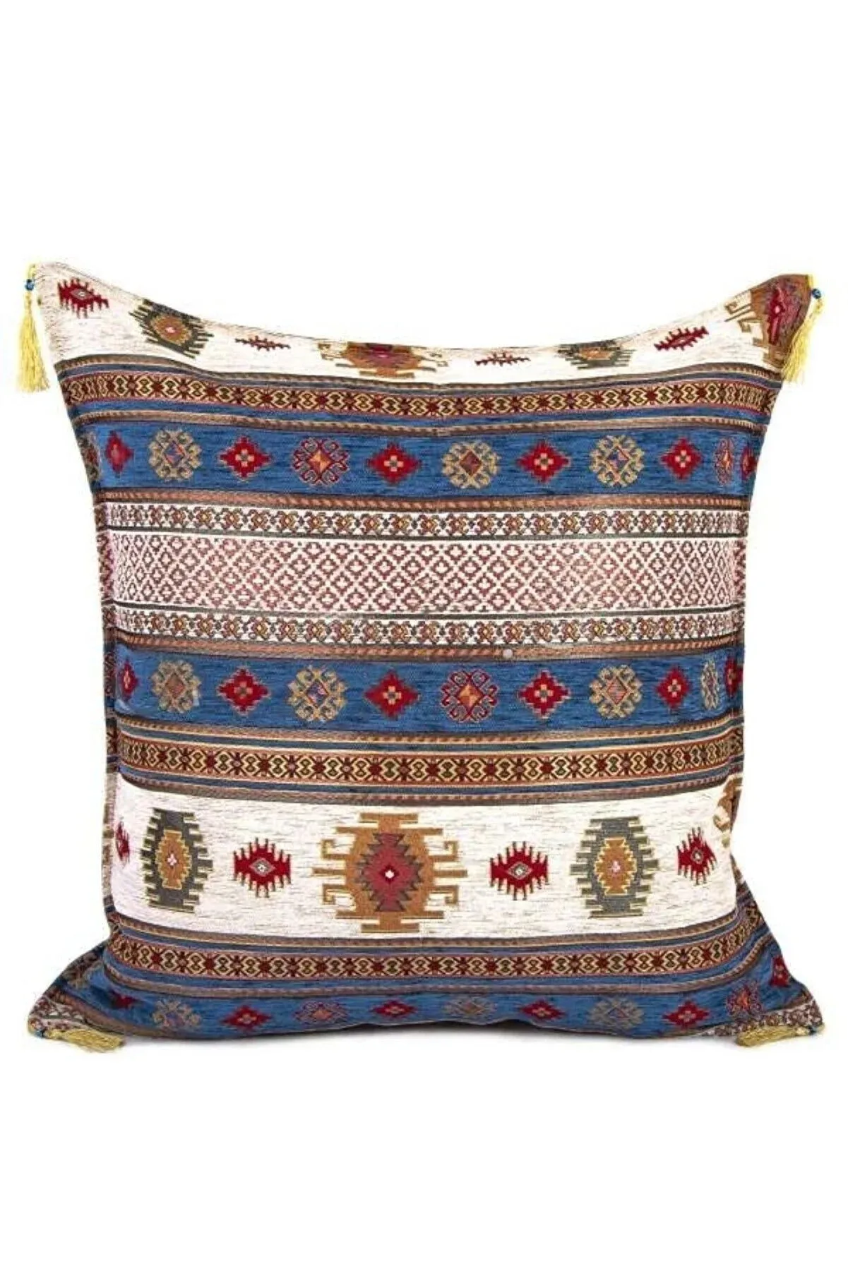 

Kilim Pattern (70cmx70cm) Chenille Fabric Tasseled Square Home Garden Cushion Cover NO4