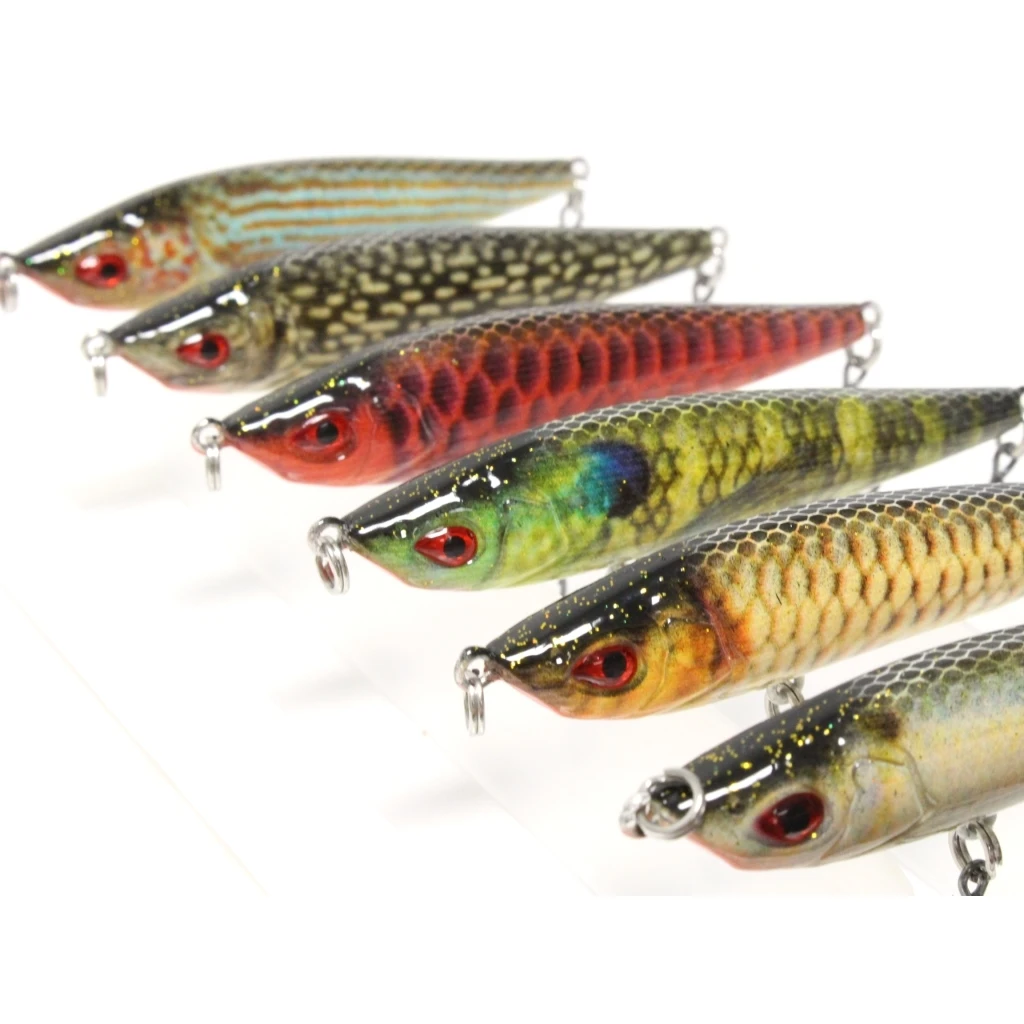 

wLure 6 Lures in One Box 8cm 14.5g RealSkin Lifelike Painting Minnow Jigging Hard Bait Sinking Long Casting Fishing Lure HM708KB