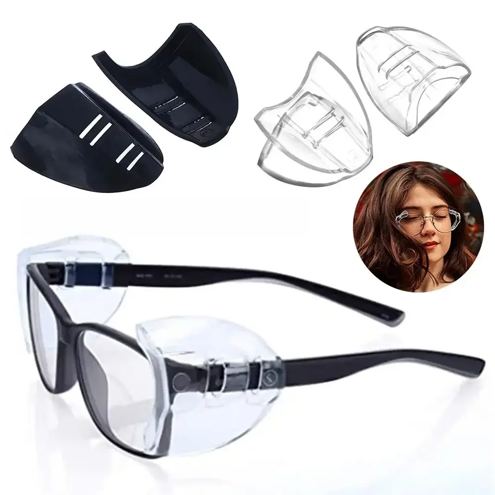 Boucliers transparents flexibles pour les yeux, lunettes universelles Anti-buée, protection latérale pour myopie, housse de protection