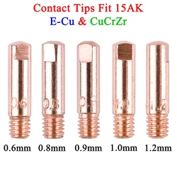 20/40Pcs MB 15AK Contact Tips Gas Nozzle Consumables M6*25mm 0.6 - 1.2mm Welding Torch Gun Co2 MIG/MAG Accessories