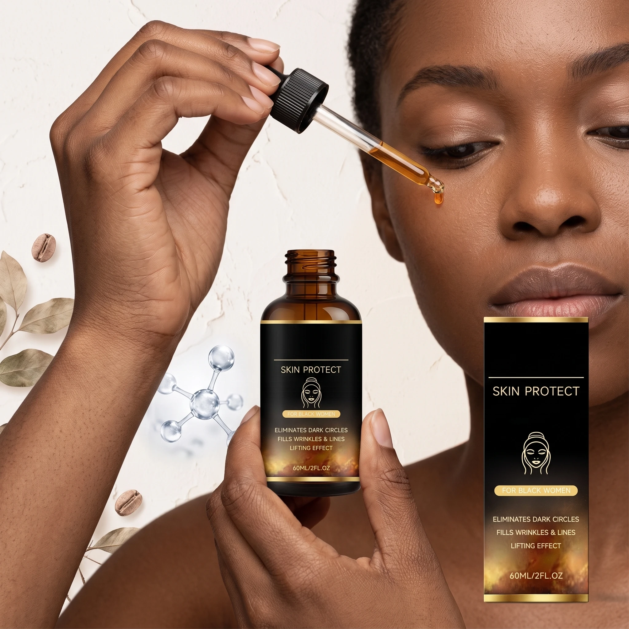 60ML Facial Care Serum Deep Moisturizing Improve Skin Texture Nourishing Pores Enhance Smoothness Strengthen Barrier Soothing Facial Care Serum for Sensitve Skin