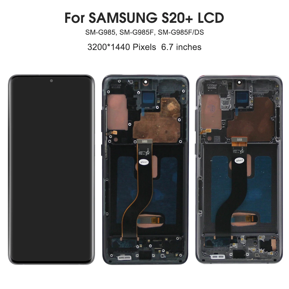 6.7''S20 Plus For Samsung For AMOLED S20+ G985 G985F G985F/DS LCD Display Touch Screen Digitizer Assembly Replacement