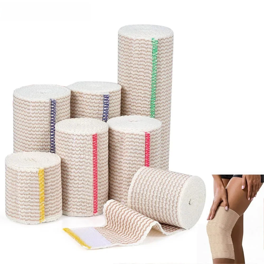 Bandage élastique de qualité supérieure, enveloppes de compression rondes polyvalentes pour les chevilles, les poignets, les genoux et le corps, bandage durable sans latex, 1 rouleau