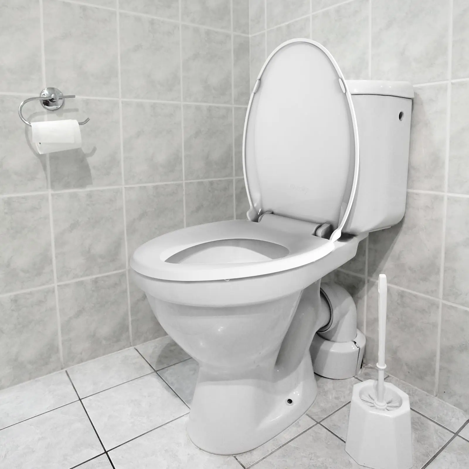 Toilet Seat -Stable Shift-Free Design, Fits Most Standard Round Toilets 16.2-16.7