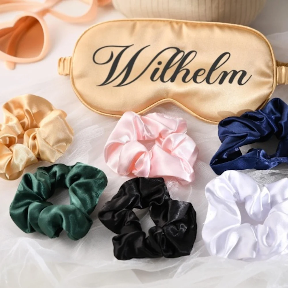 Personalized Bridesmaids Sleep Mask Custom Satin Eye Mask Bachelorette Party eye Mask Bridal Shower Gifts Bride Sleepover Gift