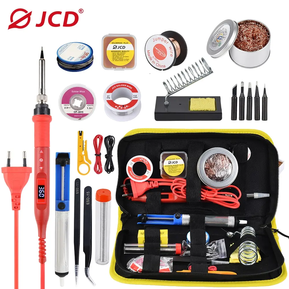 Electric Soldering Iron Kits 80W LCD Digital Display Temperature Adjustable Series Soldering Iron Welding Repair Tools JCD 908S