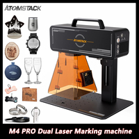 Atomstack M4 Pro Dual Mode Laser Engraving And Cutting Machine Desktop Handheld 2 In 1 Jewelry Ring Glass Leather Batch Printing