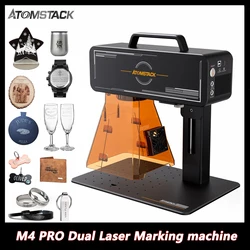 Atomstack M4 PRO Dual Mode Laser Engraving Cutting Machine Desktop Handheld 2-in-1 Jewelry Ring Glass Leather Laser Engraving