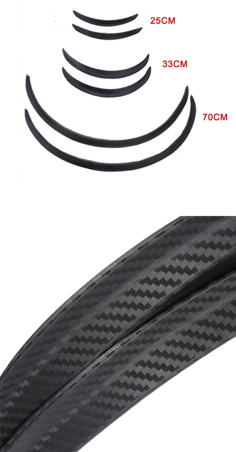 Carbon Fiber Gummi Auto Rad Augenbraue Universal Protector Trim Fender Flare Verlängerung Bögen Für Autos Schmutzfänger Spritzschutz – Detail 2