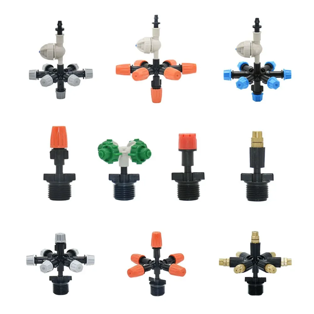 Arroseur de brouillard 1/2 ", 1/4/5/7 voies, buse de brumisation réglable, arrosage automatique des fleurs, atomiseur de jardin