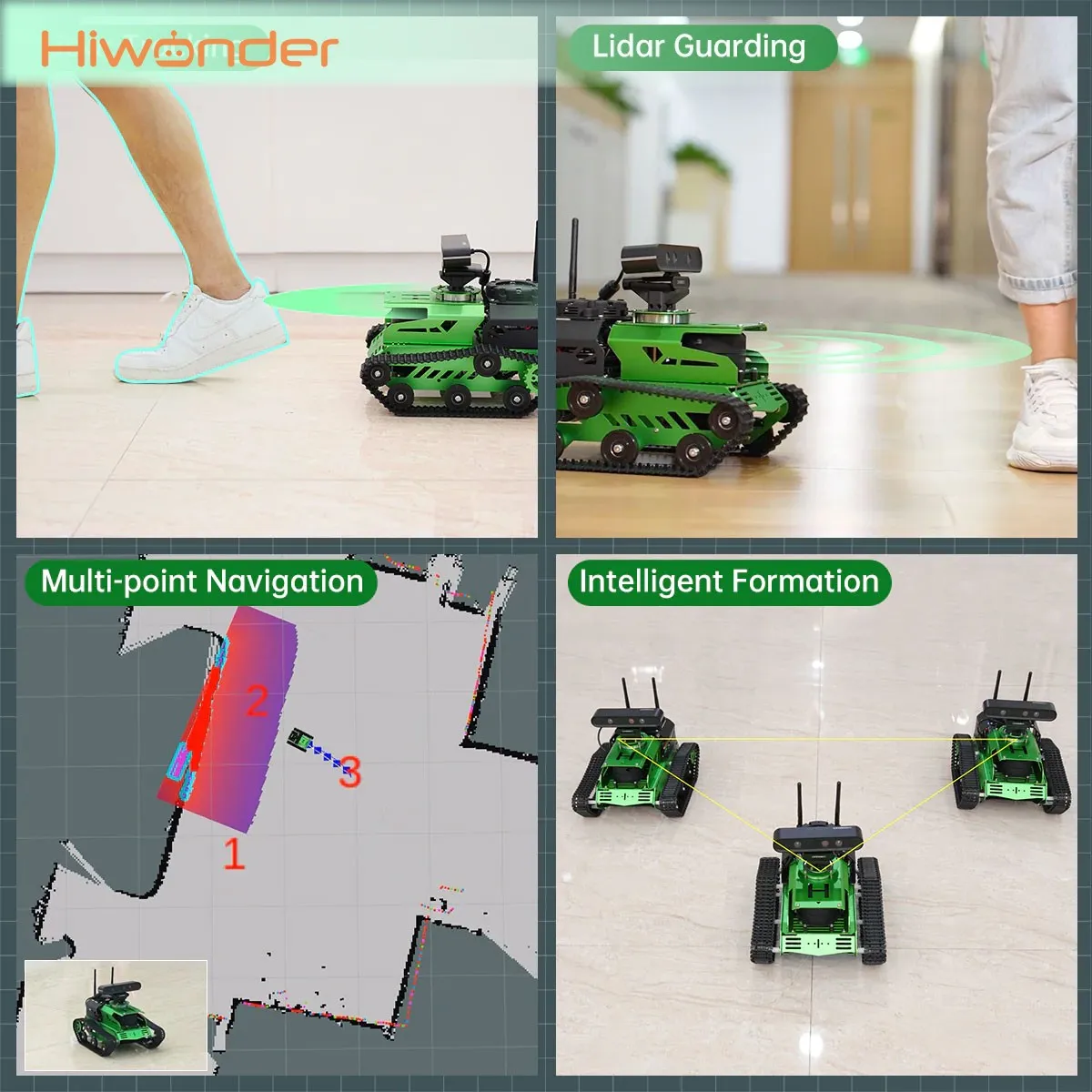 Hiwonder JetTank Assembled ROS Robot Tank Car Starter/Standard/Advanced Kit w/ Lidar/Depth Camera/LCD Screen for DIY Mapping