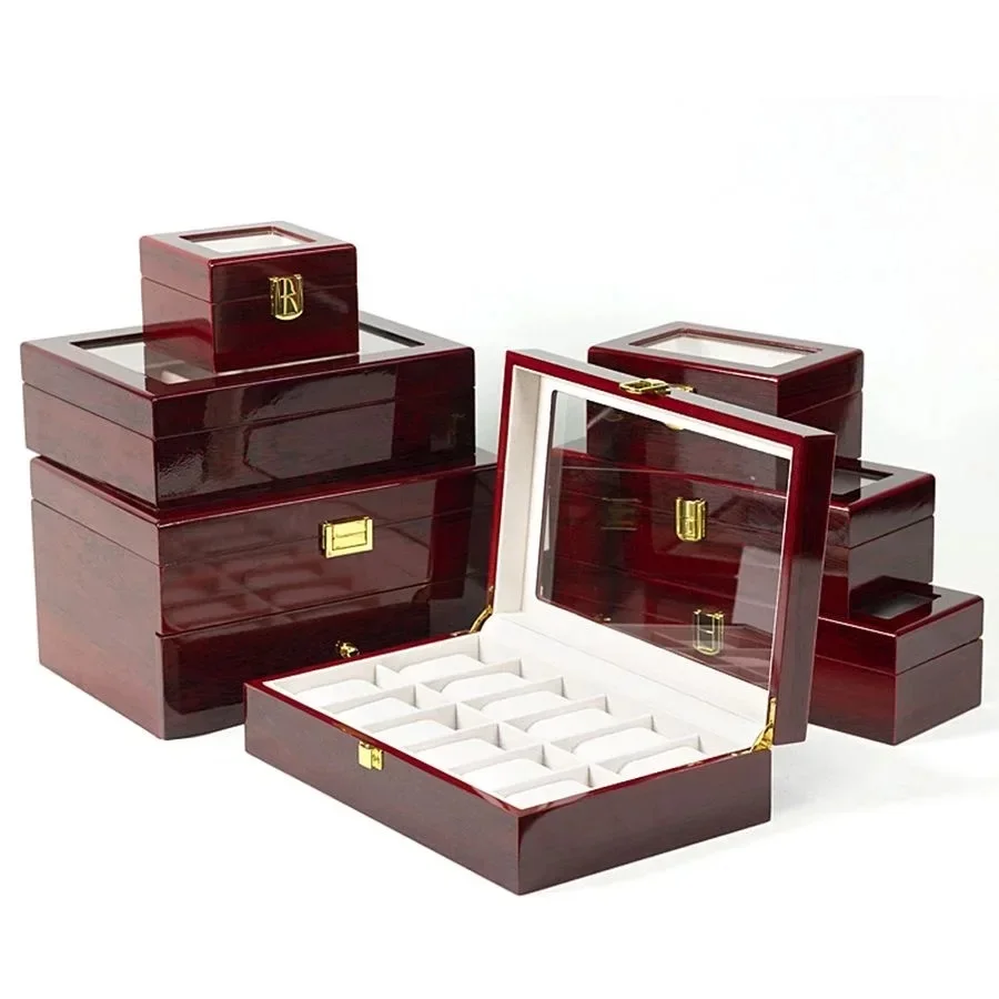 Houten Horlogedoos Milieuvriendelijke Horloge Opbergdoos met 1/2/3/5/6/10/12 Slots Reisorganisator voor Mannen Horloge Geschenkdoos - afbeelding 2