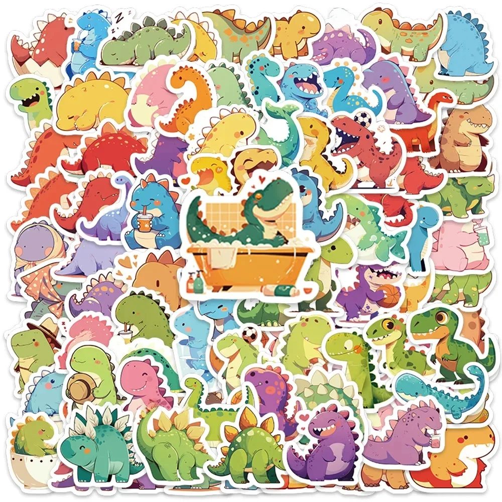 AliExpress 100pcs Cute Cartoon Kids Dinosaurs Stickers Students Reward Decals Luggage Laptop Guitar Stationery Vinyl Bicycle Stickers
