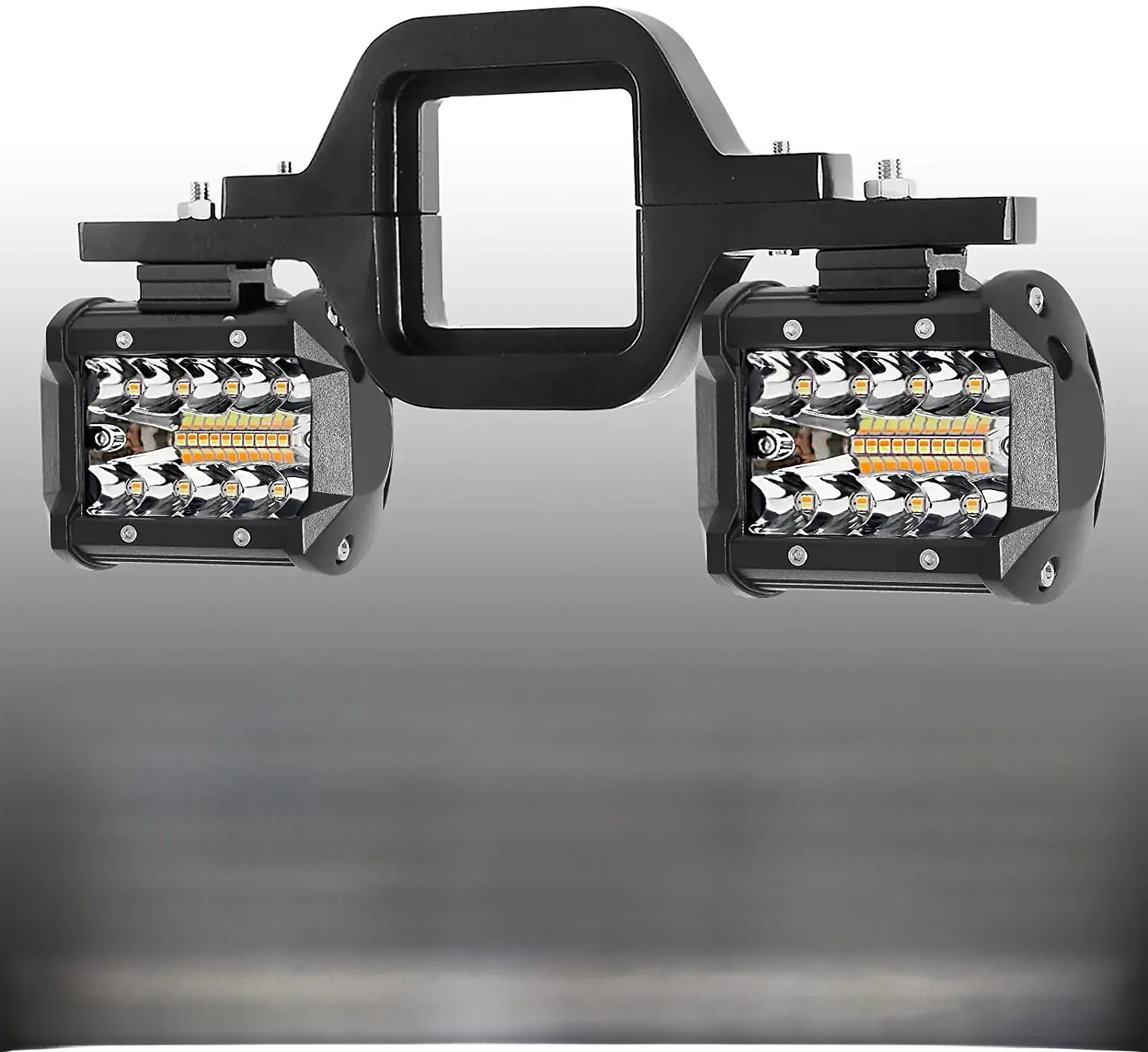 4-calowy podwójny kolor Biały Żółty Spot Flood Offroad Car Work Light Bar Uniwersalny uchwyt montażowy zaczepu holowniczego Pickup Truck Van — 2