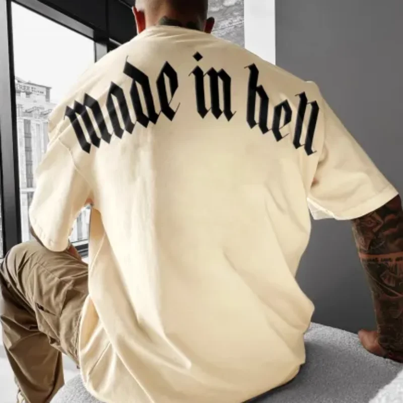 Popular 3D printed men's T-shirt with casual and comfortable style, trendy and oversized street style, hell made printed T-shirt