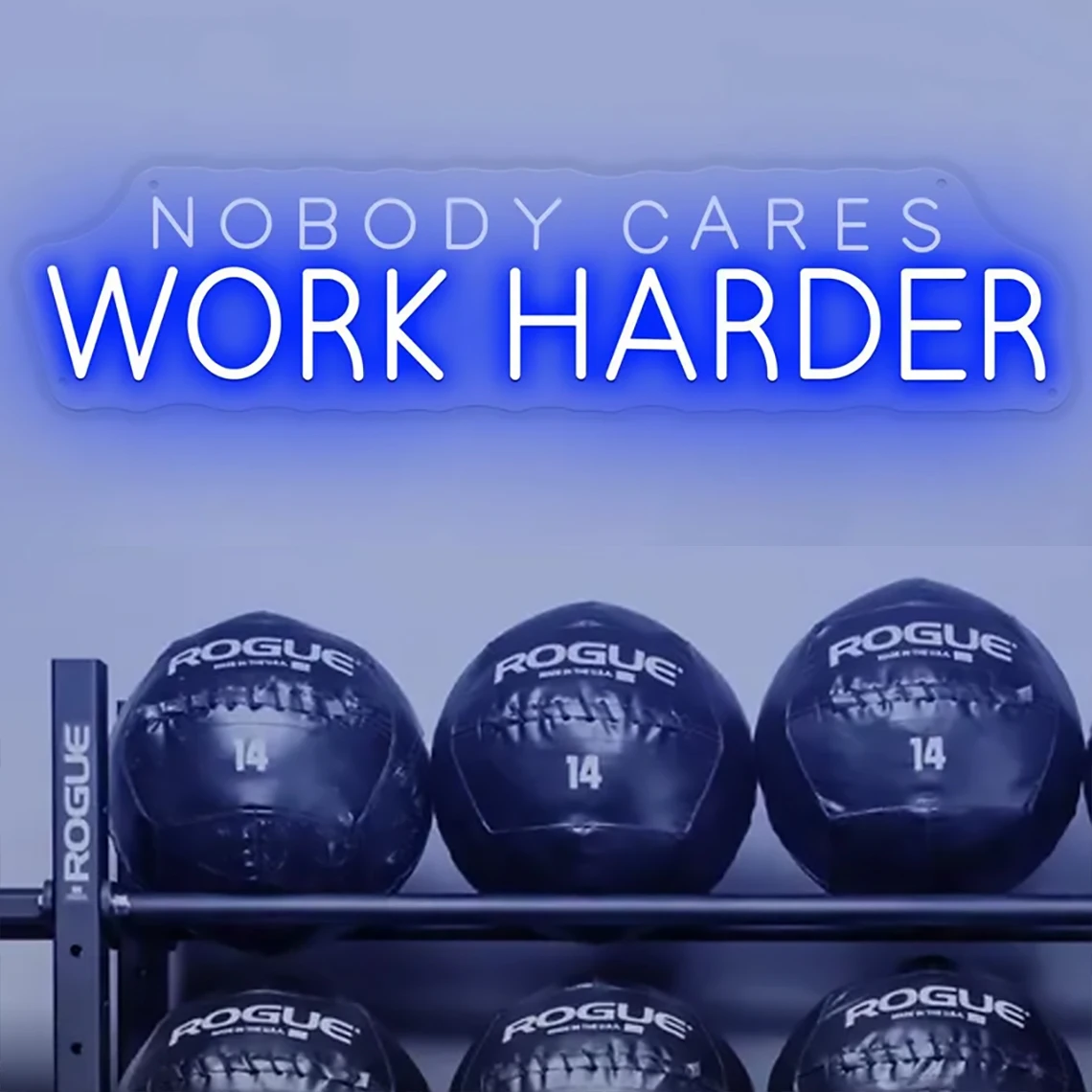 Nobody Cares Work Harder Neon Sign Motivational Quotes Sign Inspirational Office Home Gym Fitness Wall Decor