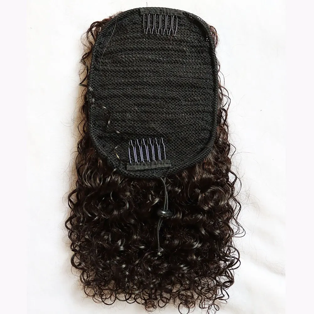 Extension de Cheveux Humains Brésiliens Remy pour Femme, Afro, Crépus, Bouclés, Vierges, Queue de Cheval, Proximité, Wstring, réinitialisation