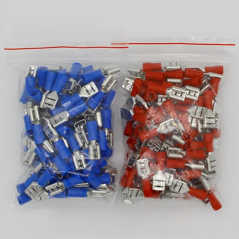 FDD2-250 żeński izolowany elektryczny zacisk zaciskany do złączy 1,5-2,5 mm2 złącze przewodu kablowego 100 sztuk/paczka FDD2.5-250 FDD — zdjęcie 2