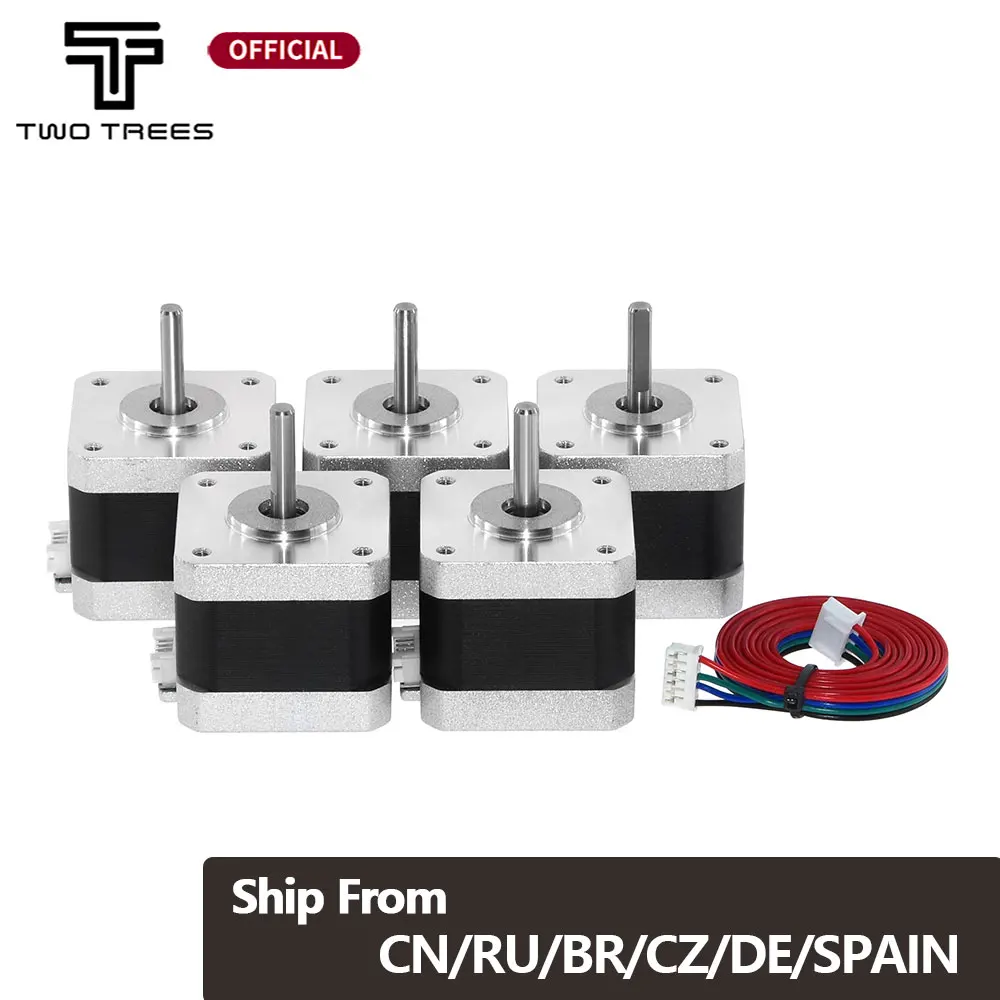 

5pcs 3D Printer Nema17 Stepper Motor 42 Motor Nema 17 Motor 42BYGH 1.5A 17HS4401 17HS4401S Motor 4-lead for 3D Printer CNC XYZ