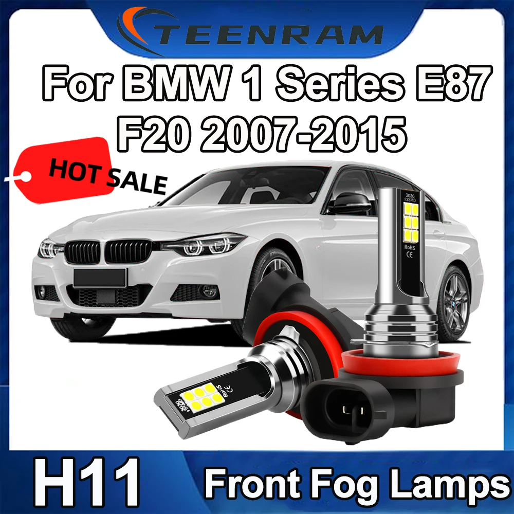 

2X Car LED Fog Light Bulb For BMW 1 Series E87 F20 2007-2015 Auto Front Fog Lamp 6000K White 3570 CSP Chips