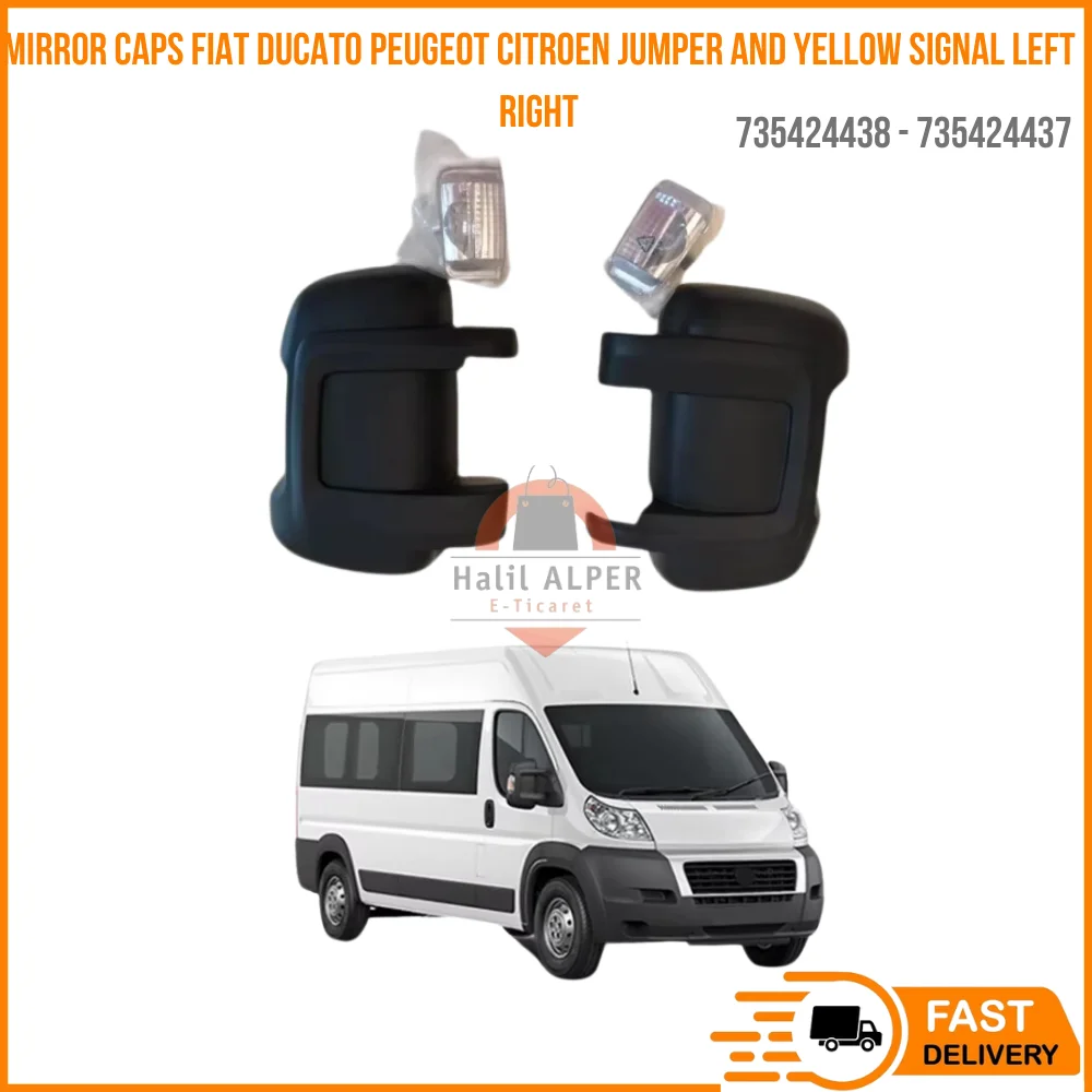 

For Short mirror caps FIAT DUCATO and yellow SIGNAL PEUGEOT CITROEN JUMPER 06-20 left right 735424438 - 735424437