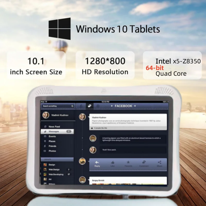 10,1 inch Q1 Windows 10 tablet-pc 4 GB RAM 64 GB ROM Intel Atom x5-Z8350 CPU HDMI USB 3.0 8000 mAh batterij 1280 * 800IPS Dual Camera