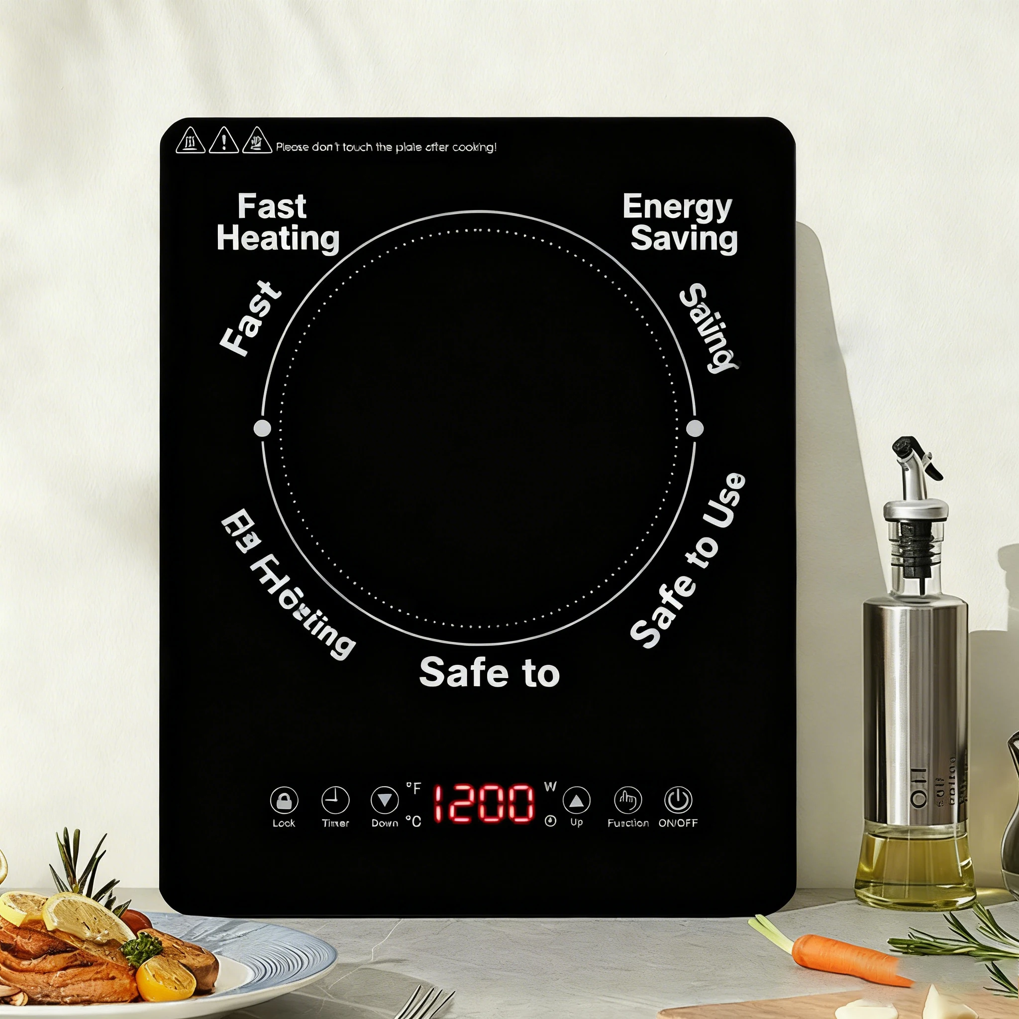 

1800W Induction Cooktop Low Noise Hot Plate Portable Induction Cooktop W/Ultra Thin Body for Kitchen Countertop Use