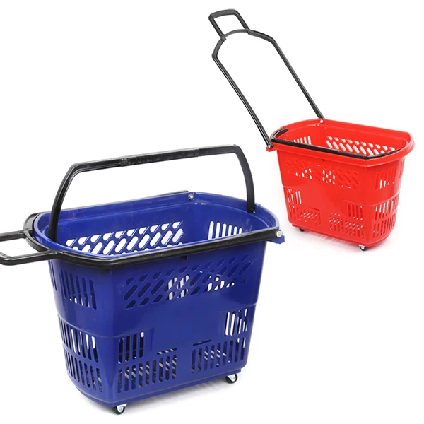 Wheels-type Shopping Hand Cart Rolling Basket Market Shopping Cart