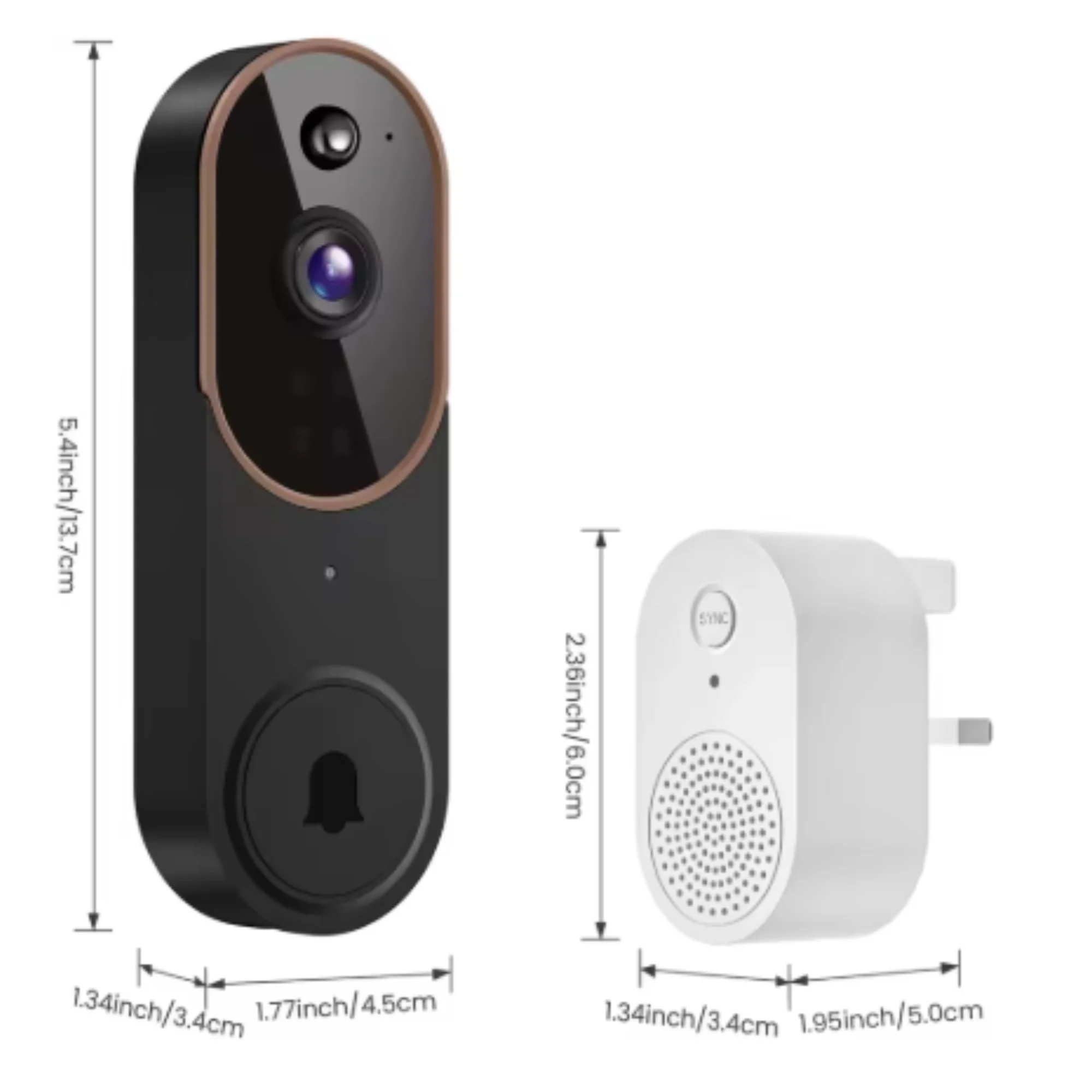 Orbitell Wireless Video Doorbell Camera – featuring 2-Way Audio, AI Motion Detection, Night Vision, Cloud Storage